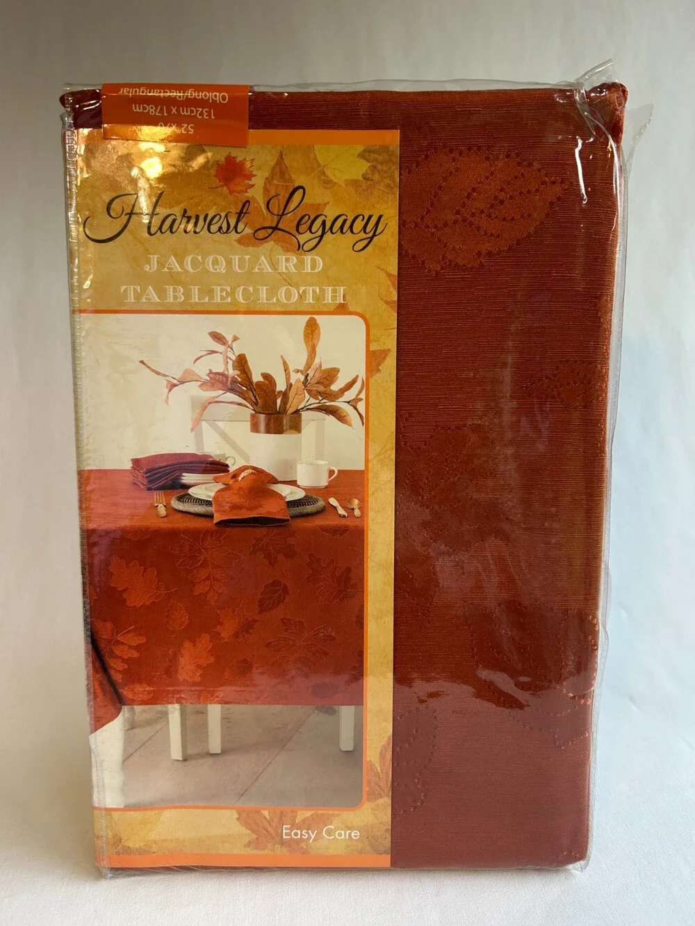 Benson Mills Harvest Legacy Jacquard Tablecloth 52 X 70 Oblong Rust Orange